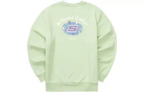 Skechers Sweatshirts Unisex Light Grass Green/01YW Crew Neck Thickened Regular