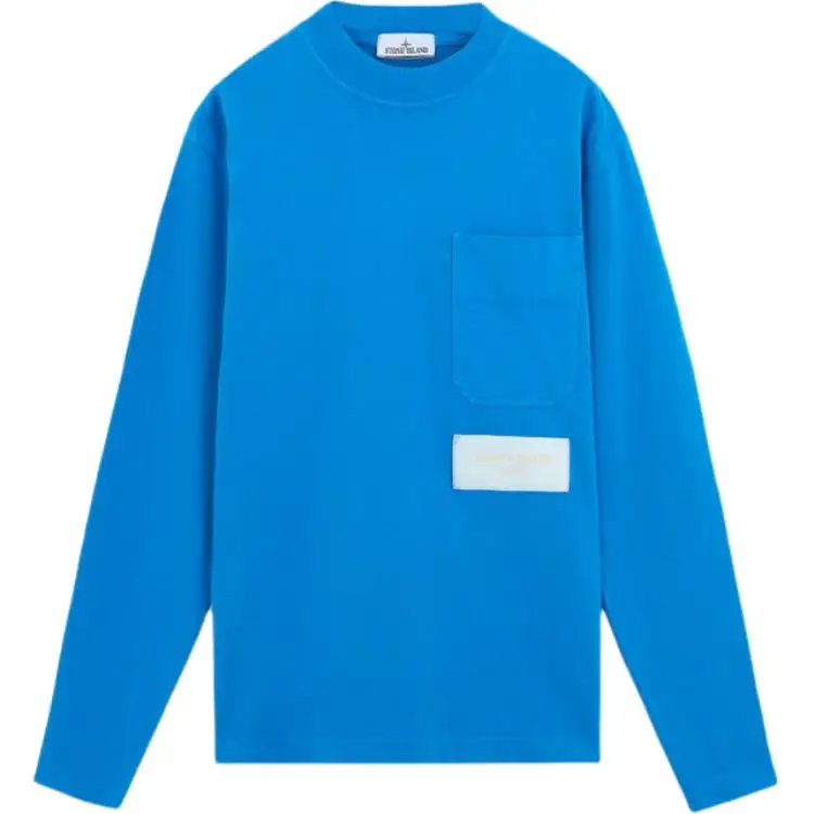 STONE ISLAND MARINA T Shirts Men's Bright Blue Crew Neck Moderate Straight Fit