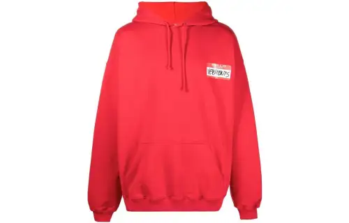 Vetements Sweatshirts Unisex Red Hooded Moderate Regular