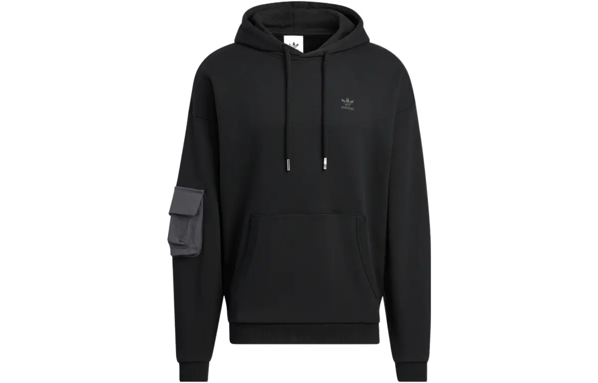 Adidas Originals Sweatshirts Men's Black Hooded Moderate Straight Fit