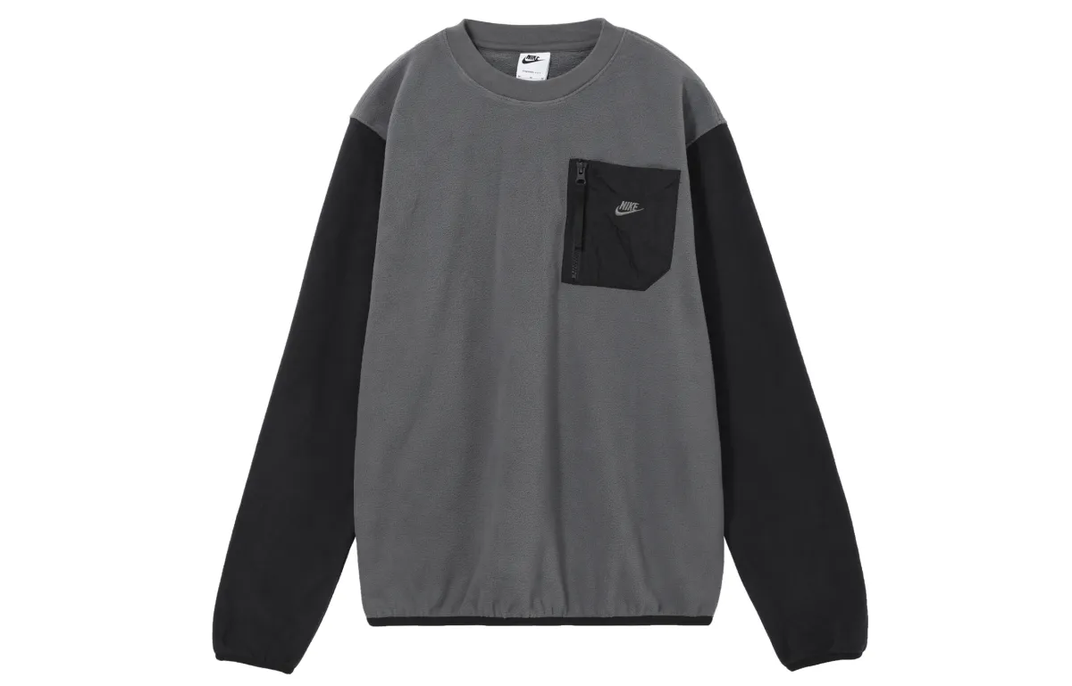 Nike Sweatshirts Men's Gray Crew Neck Thickened Regular