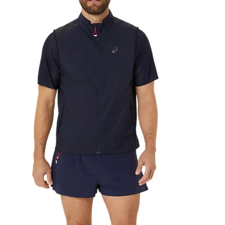 Asics METARUN PACKABLE GILET T Shirt Men's Dark Blue