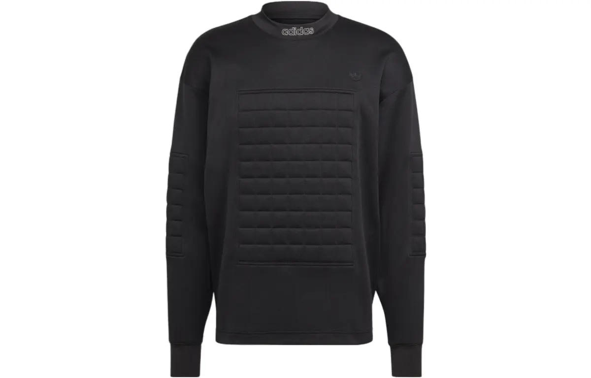 Adidas Originals Blue Version Sweatshirts Men's Black Crew Neck Moderate Regular