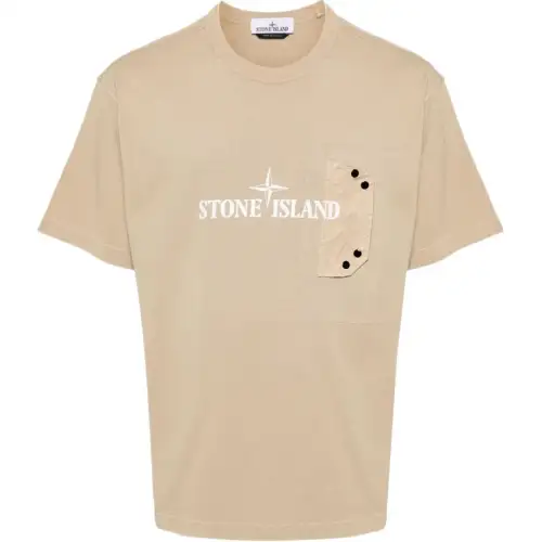 STONE ISLAND Logo Printed Crewneck T Shirt