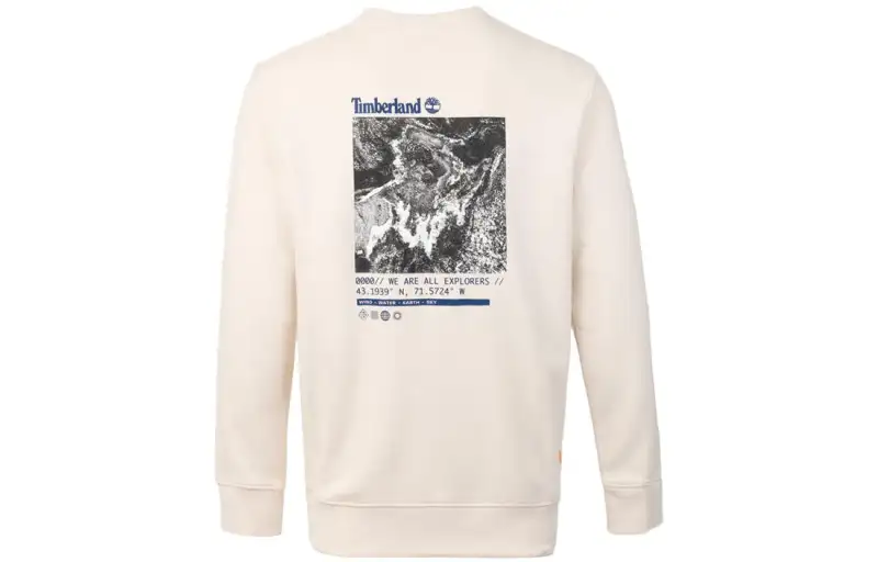 Timberland Sweatshirts Men's White Crew Neck Moderate Regular