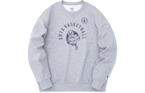 ANTA Sweatshirts Men's Gray Crew Neck Moderate Regular