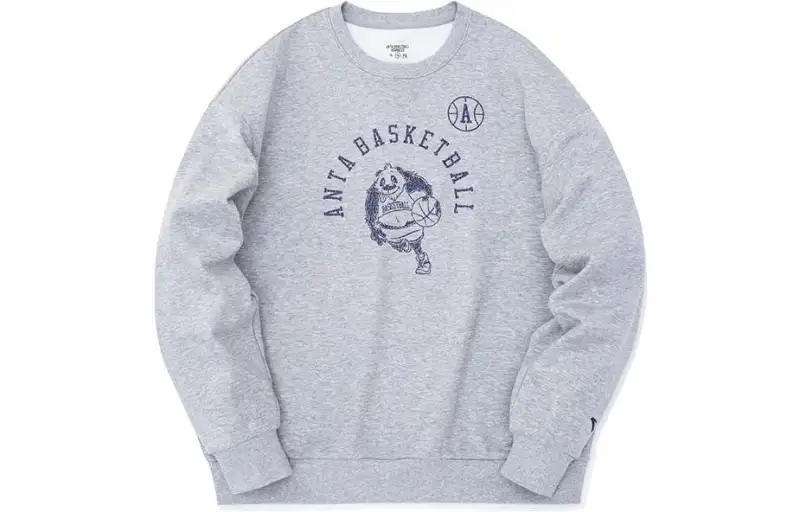 ANTA Sweatshirts Men's Gray Crew Neck Moderate Regular