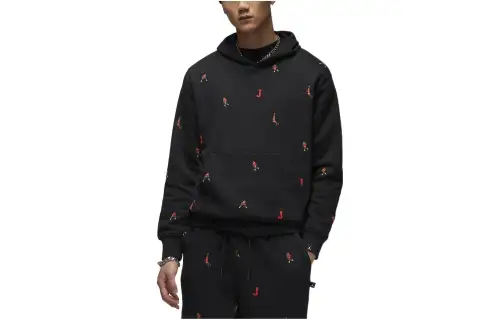 Jordan Sweatshirts Men's Black Hooded Moderate Regular
