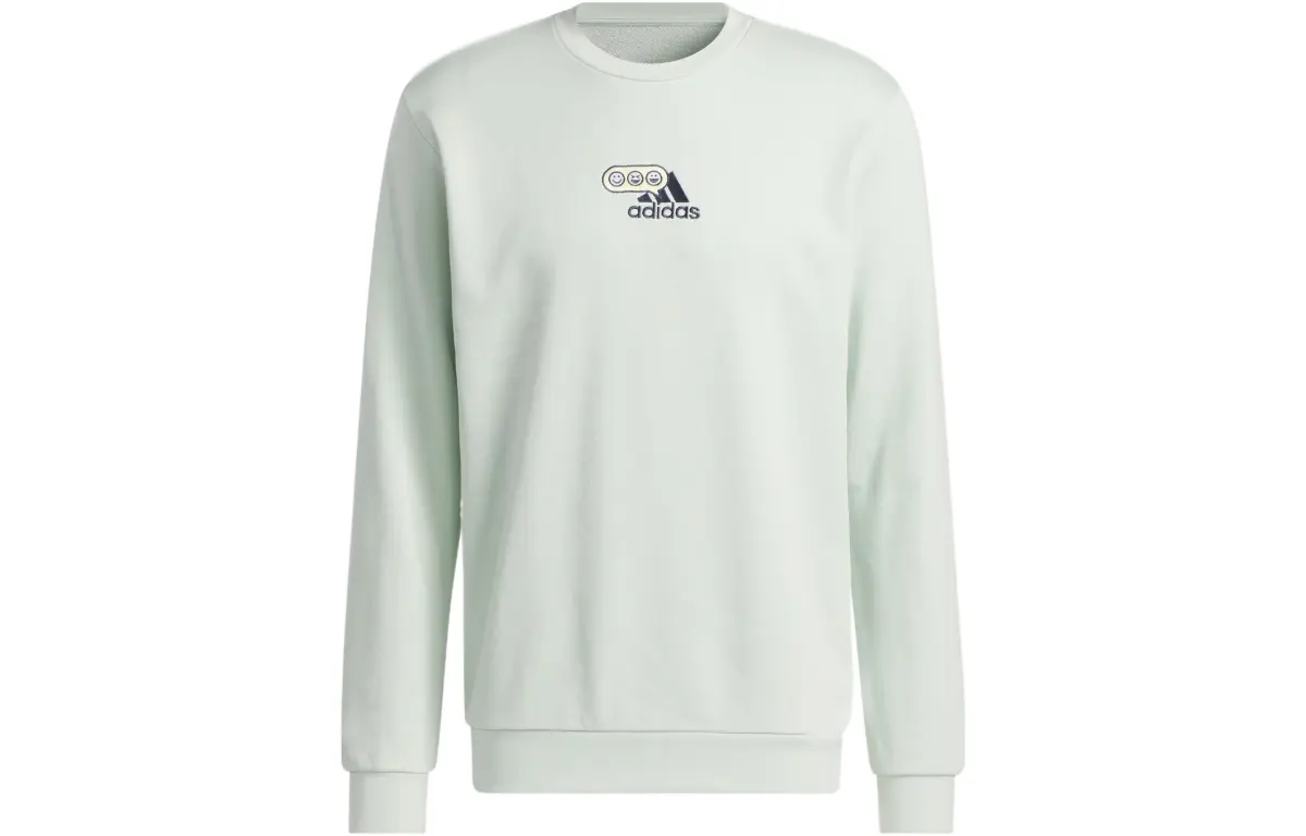 Adidas Sweatshirts Men's Green Crew Neck Moderate Straight Fit