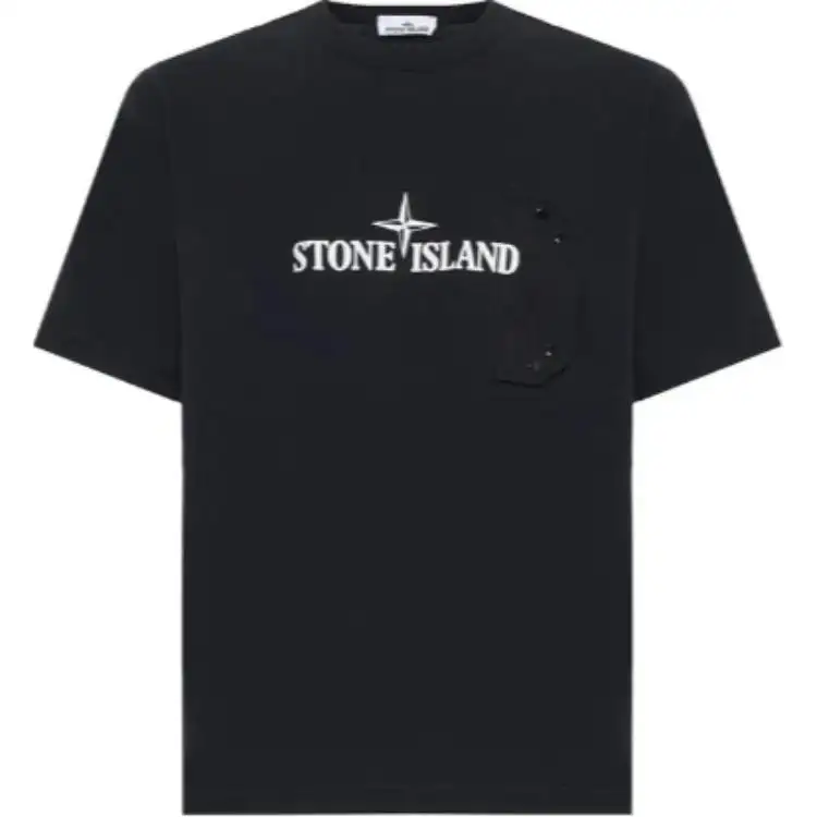 STONE ISLAND Logo Printed Crewneck T Shirt
