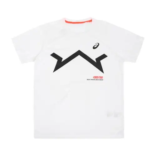 ASICS A I M T Shirts Men's White Crew Neck Moderate Straight Fit