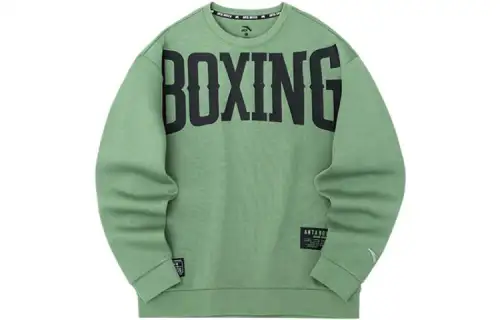 ANTA Sweatshirts Men's Green Crew Neck Moderate Regular