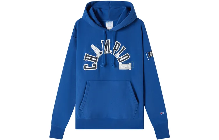 Champion Rochester Series, Slightly Stretchy Fleece Lined Thickened Patchwork Color Block Logo Casual Pullover