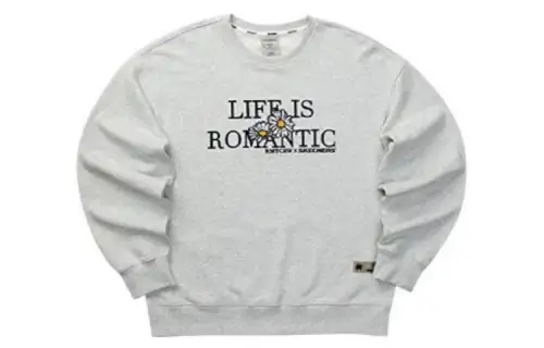 Skechers Romantic Crown Sweatshirts Unisex 02F0/Beige Gray Crew Neck Moderate Regular