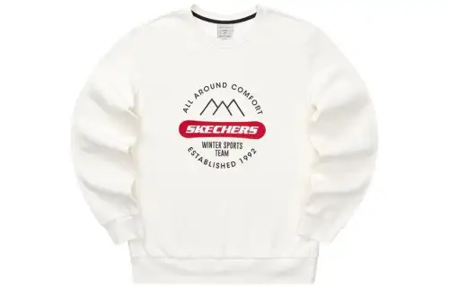 Skechers Sweatshirts Men's White Crew Neck Moderate Regular