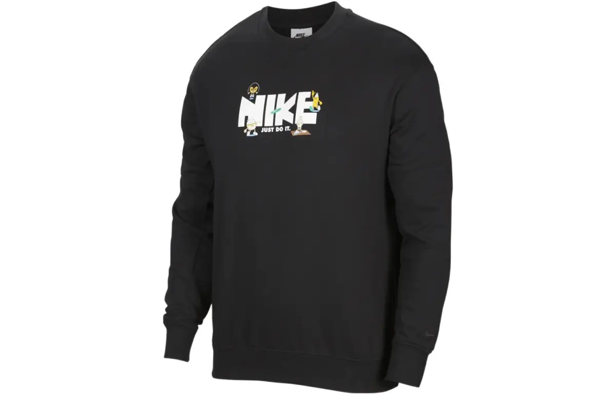 Nike Sweatshirts Men's Black Crew Neck Moderate Regular