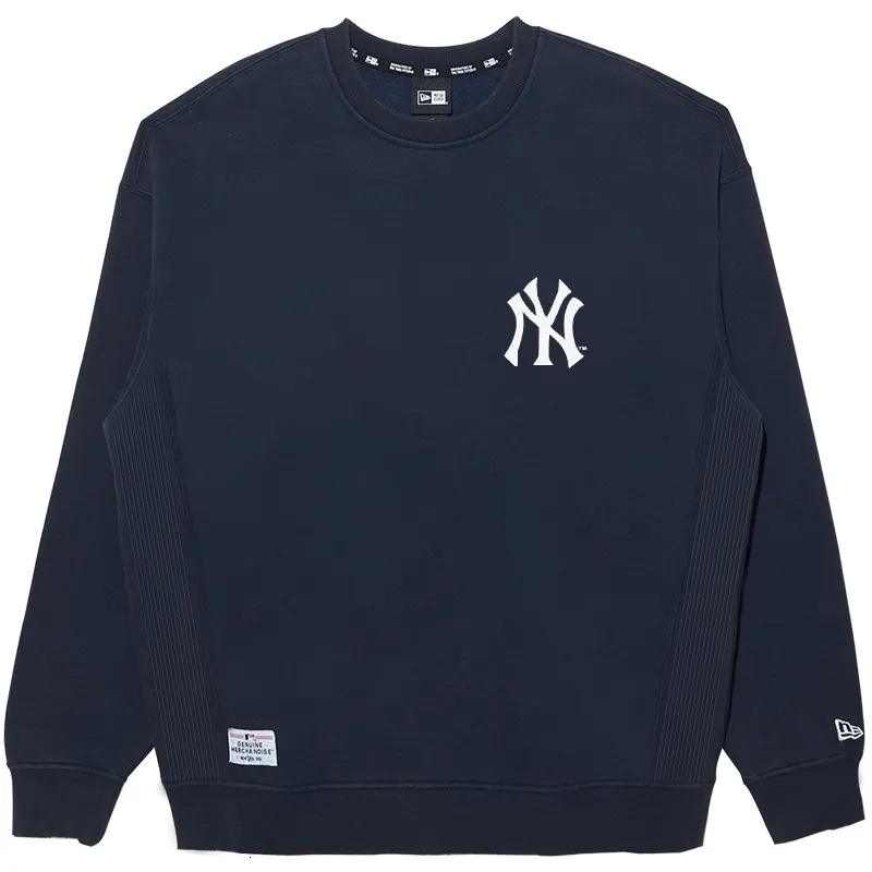 New Era MLB Collection NY Embroidered Logo Crew Neck Fleece Lined Pullover Loose Fit American Sweatshirt Unisex