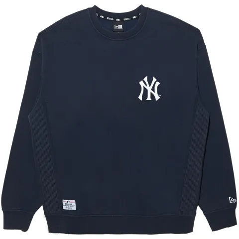 New Era MLB Collection NY Embroidered Logo Crew Neck Fleece Lined Pullover Loose Fit American Sweatshirt Unisex