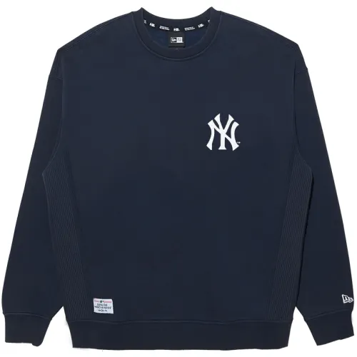 New Era MLB Collection NY Embroidered Logo Crew Neck Fleece Lined Pullover Loose Fit American Sweatshirt Unisex