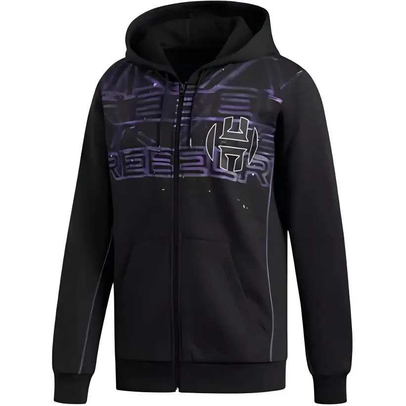 Adidas Sweatshirts Men's Black Hooded Moderate Cardigan
