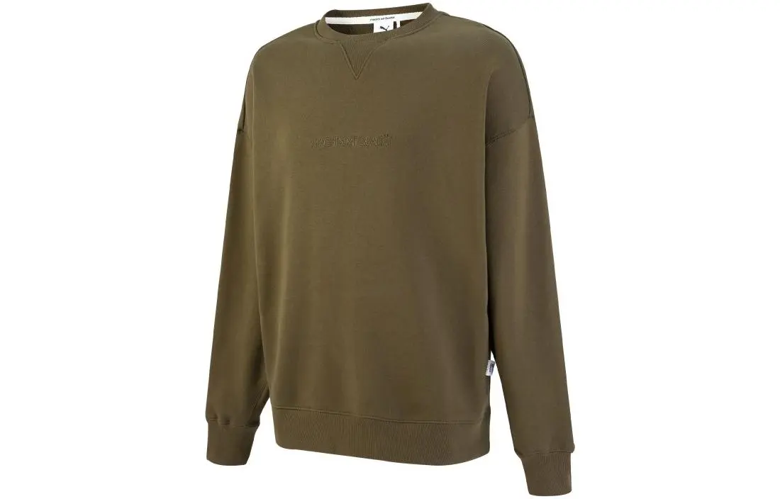 PUMA MMQ Sweatshirts Unisex Dark Green Crew Neck Moderate Regular
