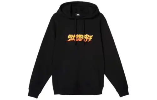 Stussy Sweatshirts Men's BKX Black Hooded Moderate Regular