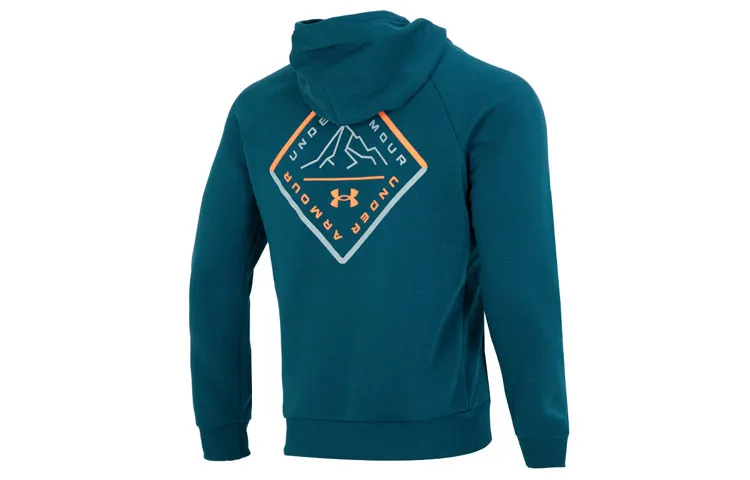 Under Armour Rival Fleece Sweatshirts Men's Green Hooded Moderate Regular