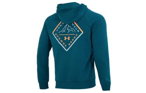 Under Armour Rival Fleece Sweatshirts Men's Green Hooded Moderate Regular