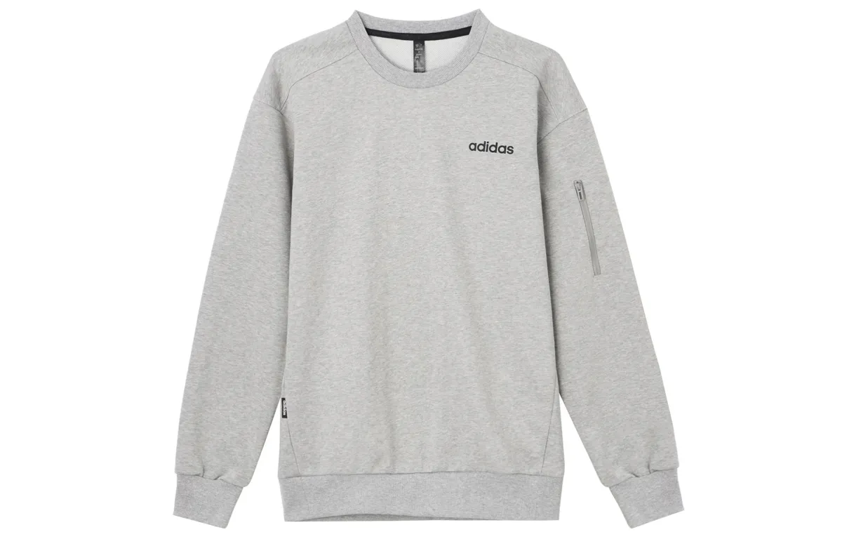 Adidas Sweatshirts Men's Gray Crew Neck Moderate Regular