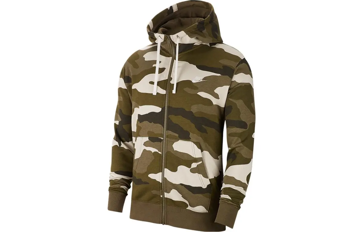Nike Sweatshirts Men's Green Hooded Moderate Straight Fit