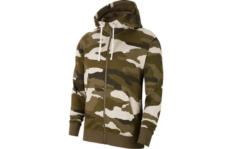 Nike Sweatshirts Men's Green Hooded Moderate Cardigan