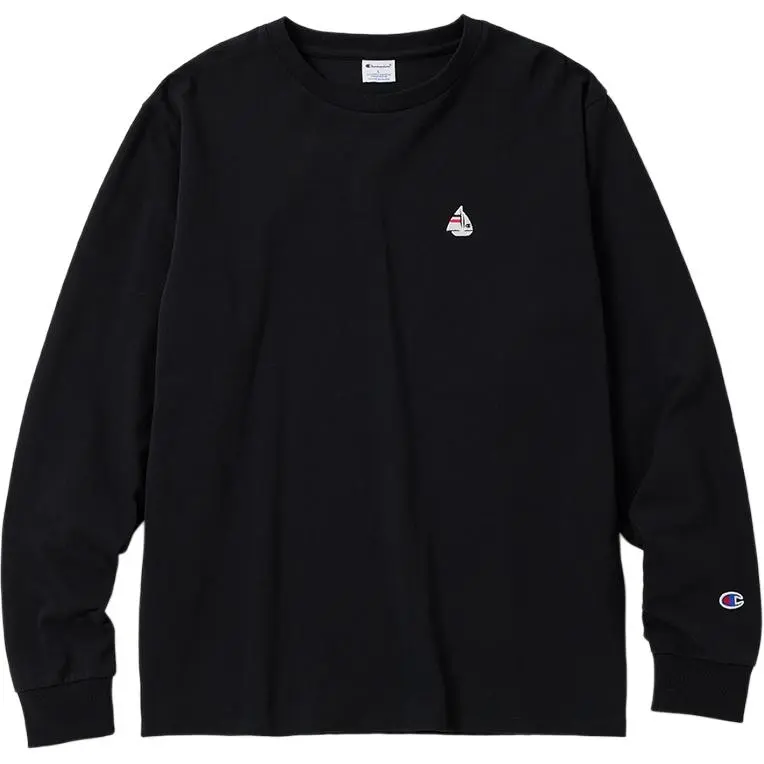 Champion T-Shirts Unisex Black Crew Neck Moderate Straight Fit