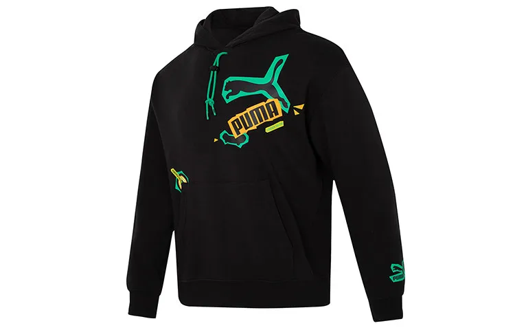PUMA Sweatshirts Men's Black Hooded Moderate Regular