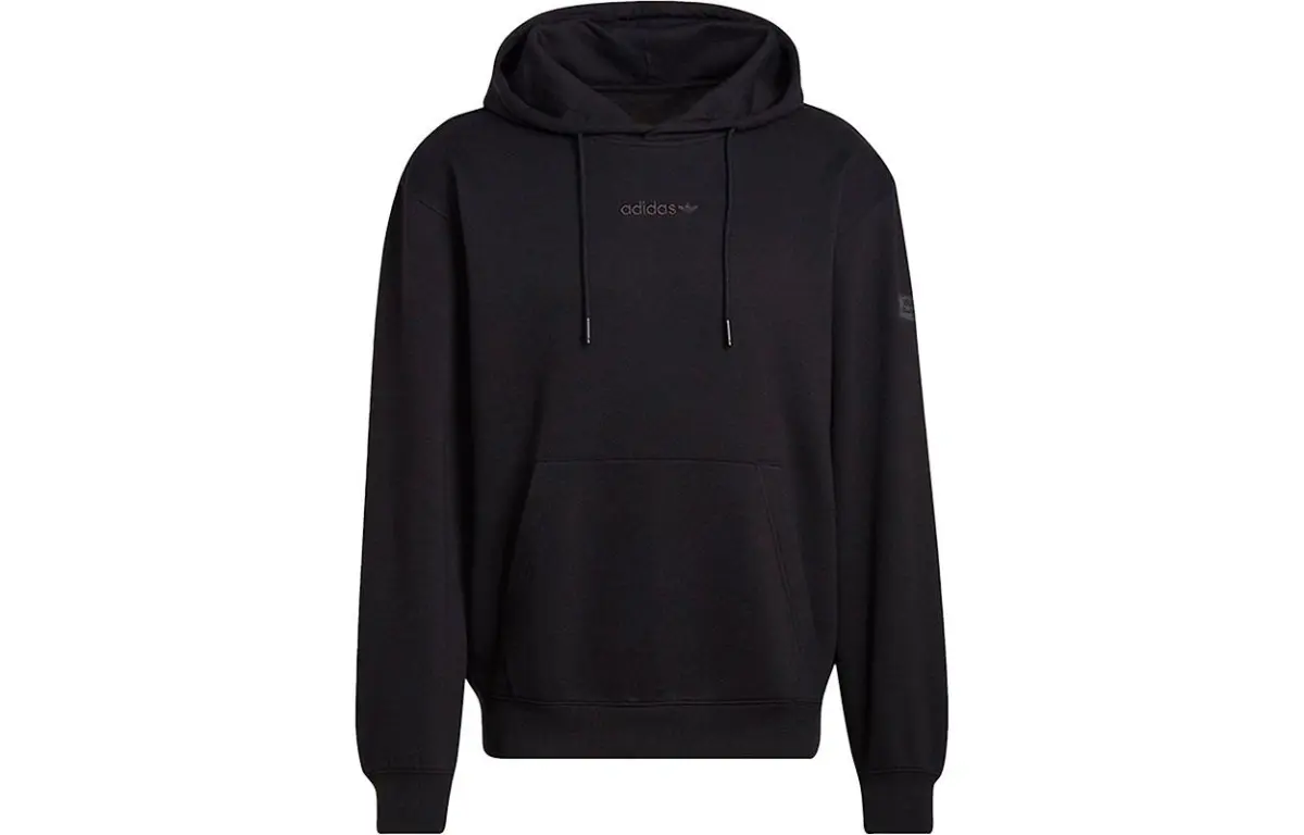 Adidas Originals Sweatshirts Men's Black Hooded Moderate Straight Fit