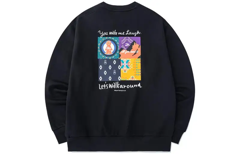 ANTA Life Collection Sweatshirts Unisex Black Crew Neck Moderate Regular