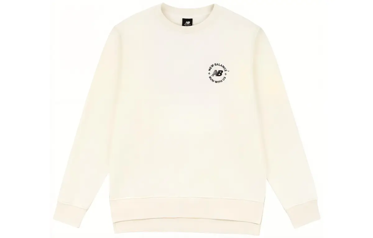 New Balance Sweatshirts Men's White Crew Neck Moderate Regular