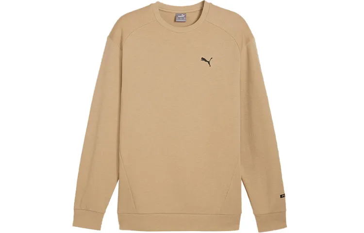 PUMA Sweatshirts Men's Khaki Crew Neck Moderate Regular