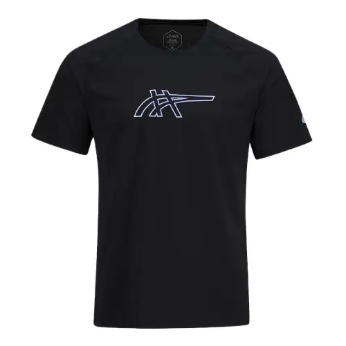 ASICS T Shirts Men's Black Crew Neck Moderate Straight Fit