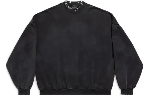 Balenciaga Pierced Round Sweatshirt Oversized In Faded