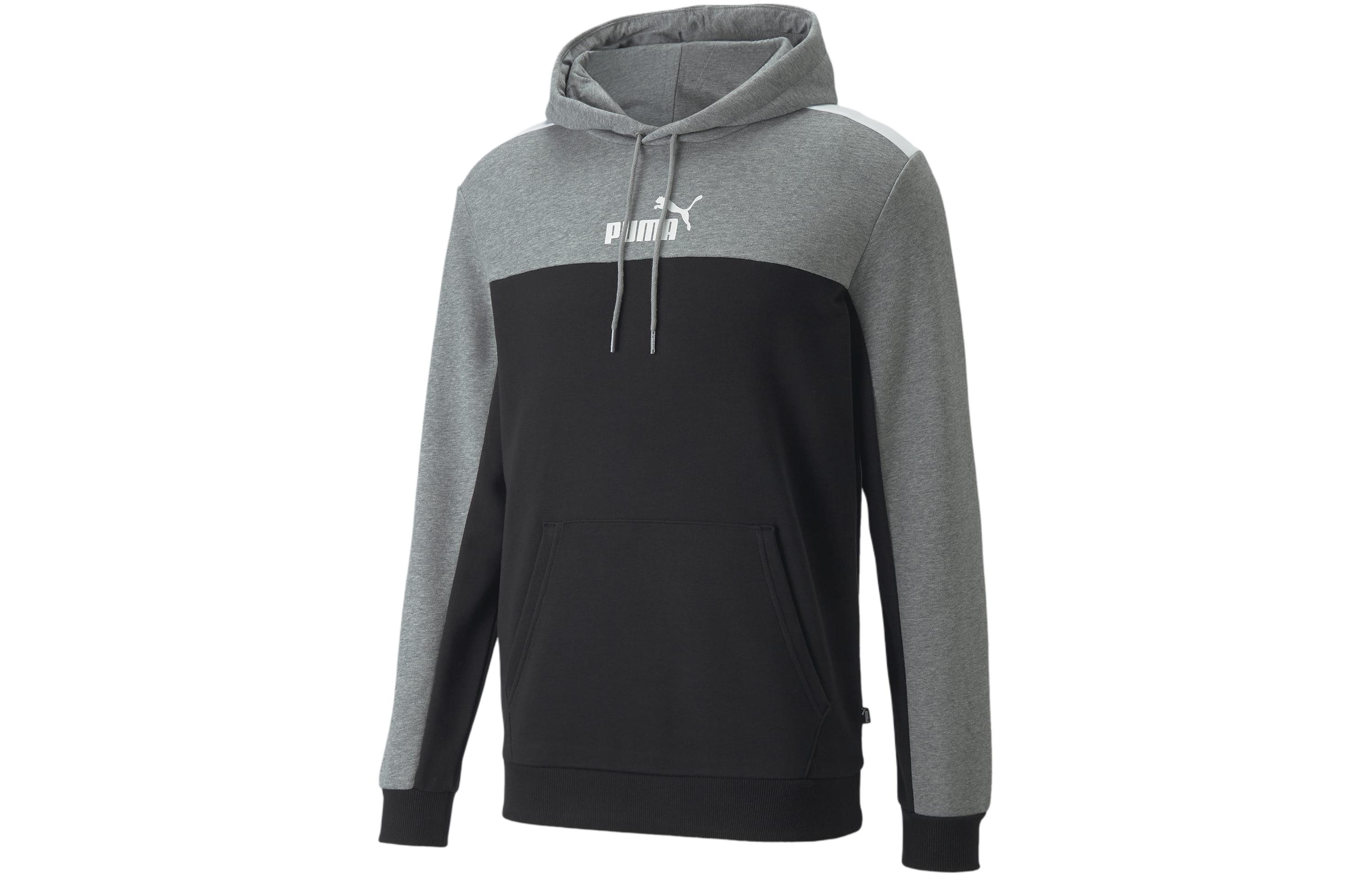 PUMA Essentials+Block Men's Hoodie Sweatshirt Men's Black