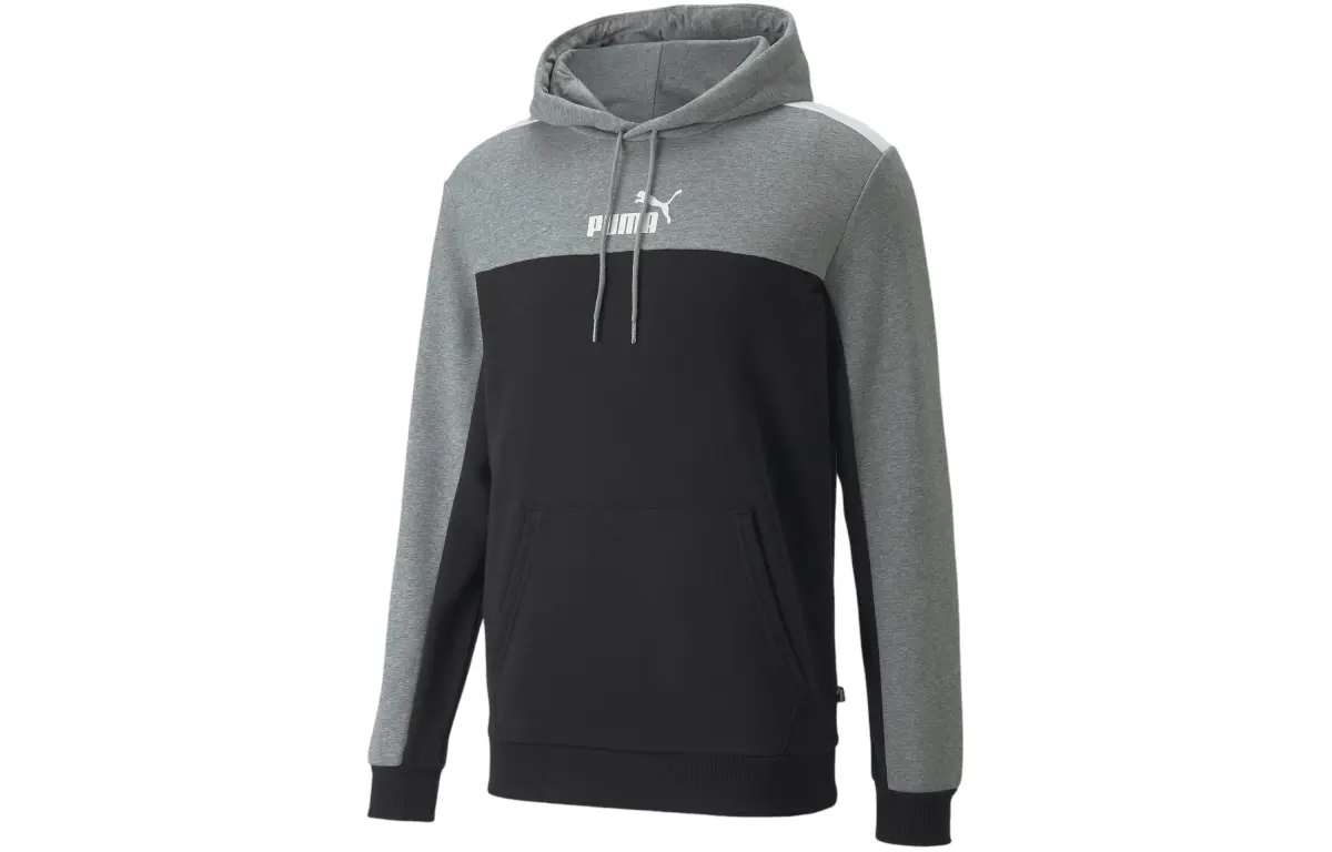 PUMA Essentials+Block Men's Hoodie Sweatshirt Men's Black
