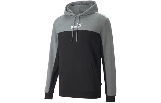 PUMA Essentials+Block Men's Hoodie Sweatshirt Men's Black