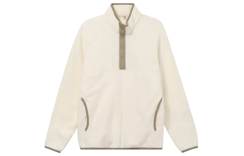UNIQLO Sweatshirts Men's Ivory Half Open Collar Moderate Other