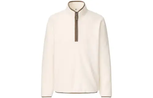 UNIQLO Sweatshirts Men's Ivory Stand Collar Thickened Other