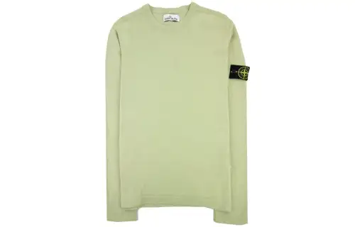 STONE ISLAND Sweatshirts Men's Light Green Crew Neck Moderate Regular