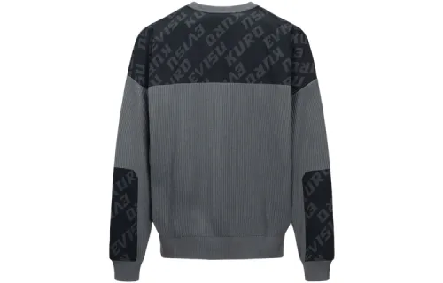 EVISU Sweatshirts Men's Dark Gray Crew Neck Moderate Regular