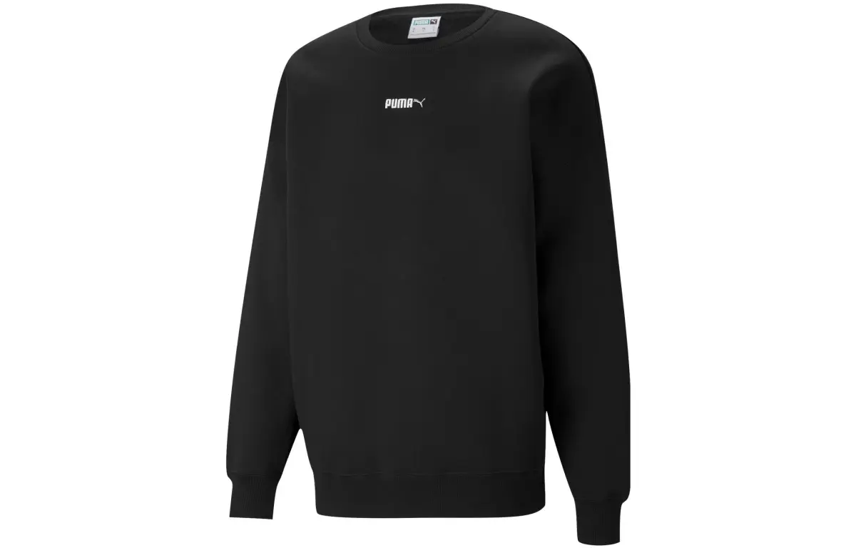 PUMA Sweatshirts Men's Black Crew Neck Moderate Regular
