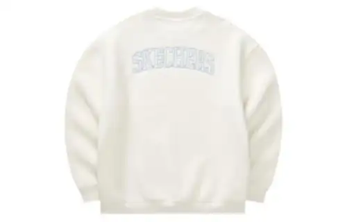 Skechers Colorful Sweatshirts Unisex Marshmallow White/0074 Crew Neck Moderate Regular
