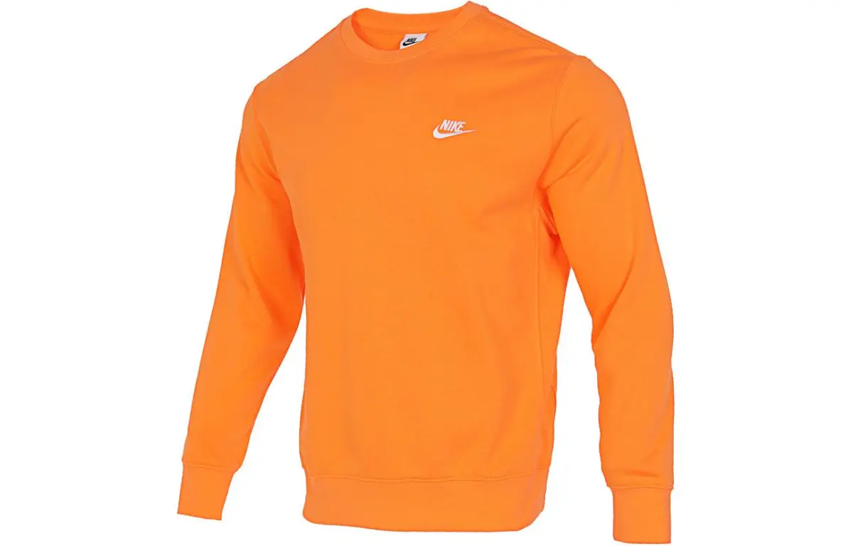 Nike As M Nsw Club Crw Ft Embroidered Logo Ribbed Knit Pullover Sweatshirt