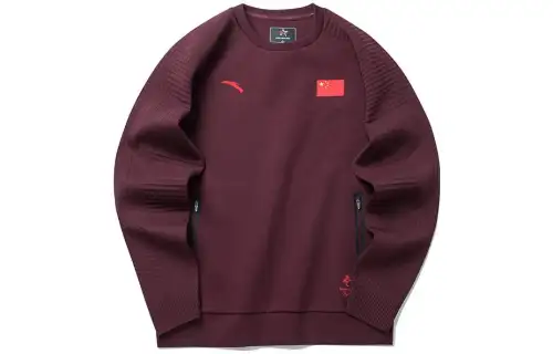 ANTA Sweatshirts Men's Red Crew Neck Moderate Regular